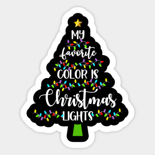 My Favorite Color Is Christmas Lights Cute Christmas Tree T-Shirt Sticker